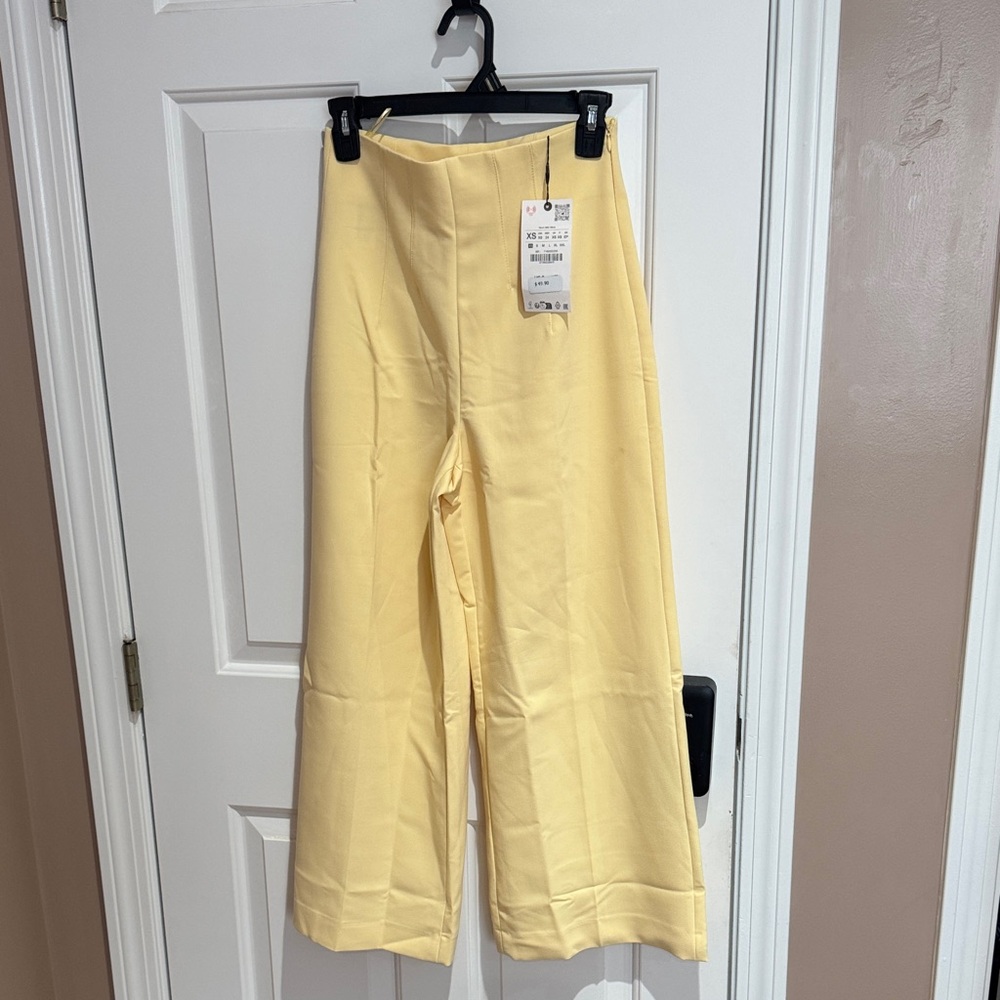 Zara Yellow Wide Leg Pants